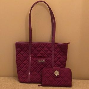 Vera Bradley Trimmed Tote & Matching Wallet